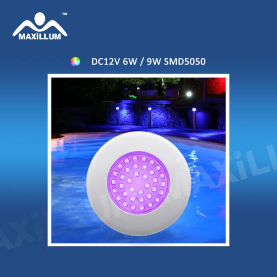 DC 9Watt RGB external control Thin Flat resin pool light